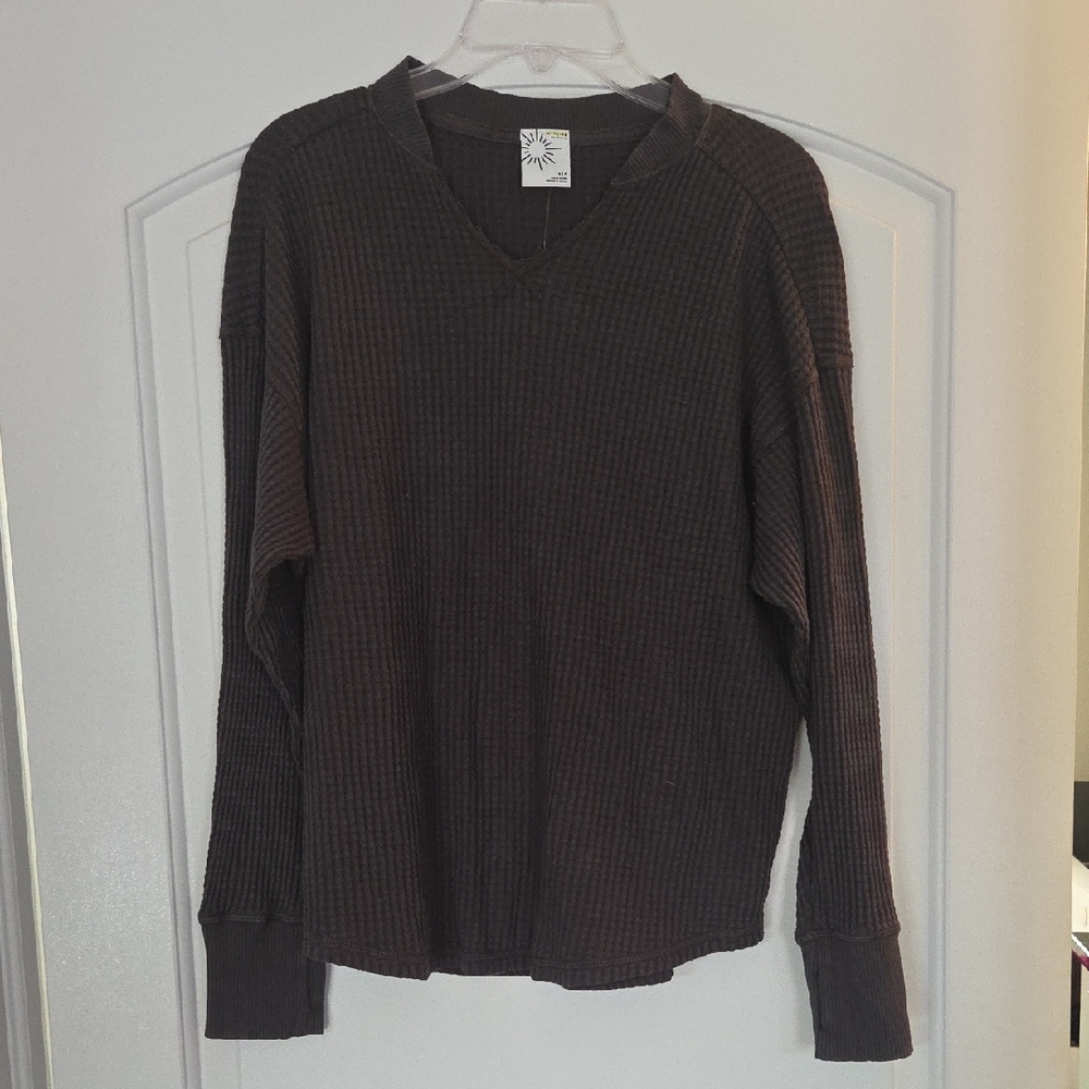 Aerie Dark Gray V-Neck Sweater